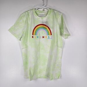 Land's End Unisex Kid's Size Large 10-12 Tie Dye Kindness Rainbow T Shirt NWT